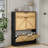 Wood Tilt Out 16 Pair Shoe Storage Cabinet with 2 Rattan Flip Drawers for Entryway