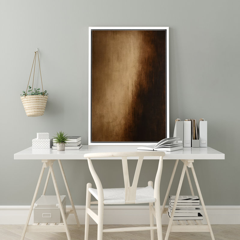 «Warm Bronze Fade Minimalist Wall Decor», reproduction d'art sur toile encadrée, H 36 po x l 24 po x P 1,5 po