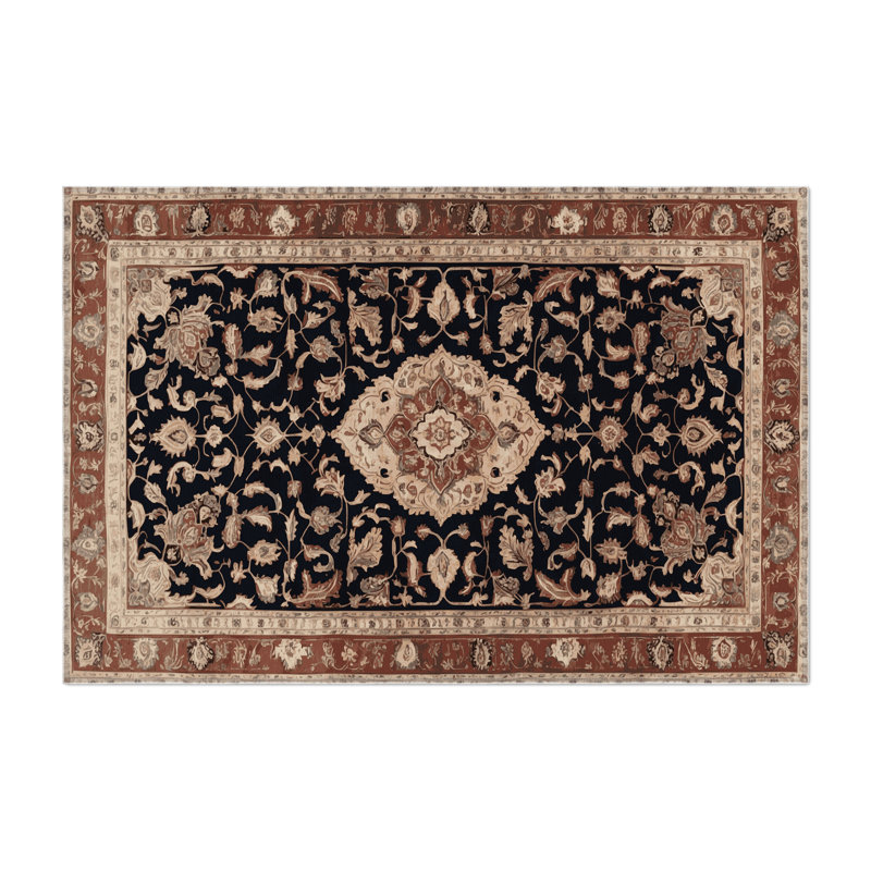 Tapis d'intérieur et d'extérieur brun Persian, Rectangulaire 8 pi x 10 pi