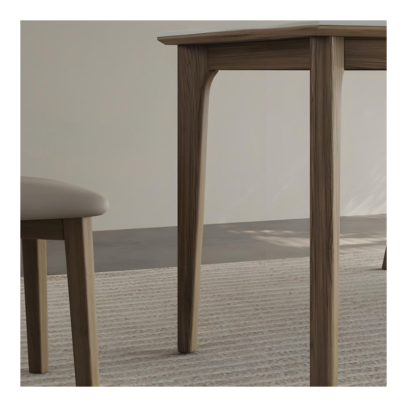 Table en bois massif Deliphon, H 29,52 po x L 62,99 po x l 31,49 po, Gris clair
