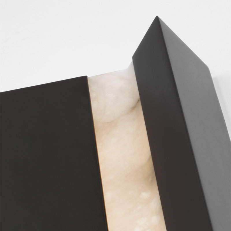 Anne-Marie Barton Austera 32" Sconce with Alabaster, Matte Carbon, 20" H x 8" W x 3.25" D