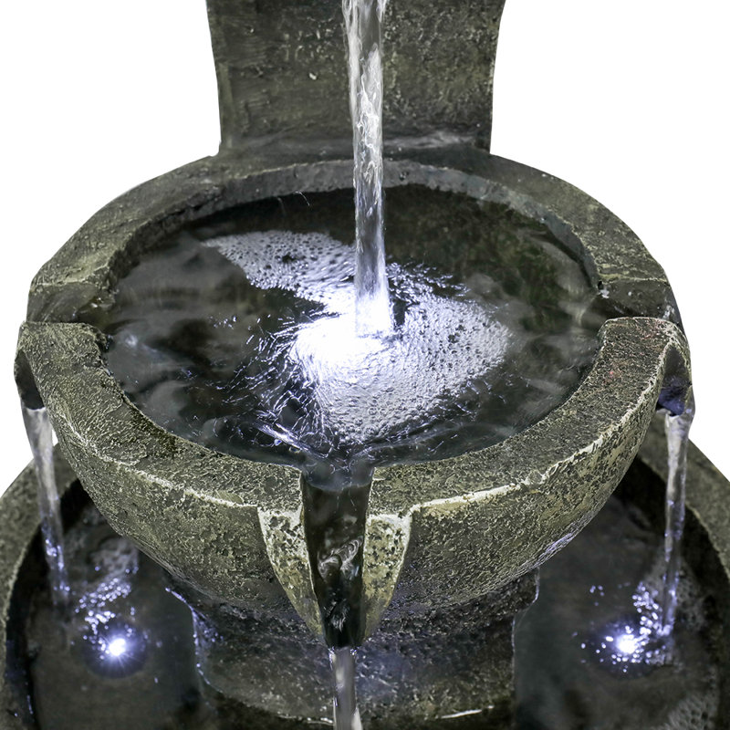 Fontaine en résine et fibre de verre avec lumière DEL