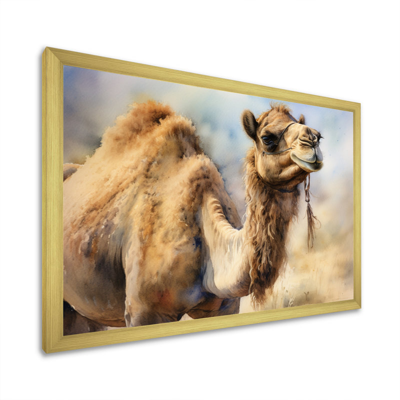 Décoration murale Camel Desert Nomad I - Animaux, H 34 po x l 44 po x P 1,5 po, Cadre doré à une seule photo