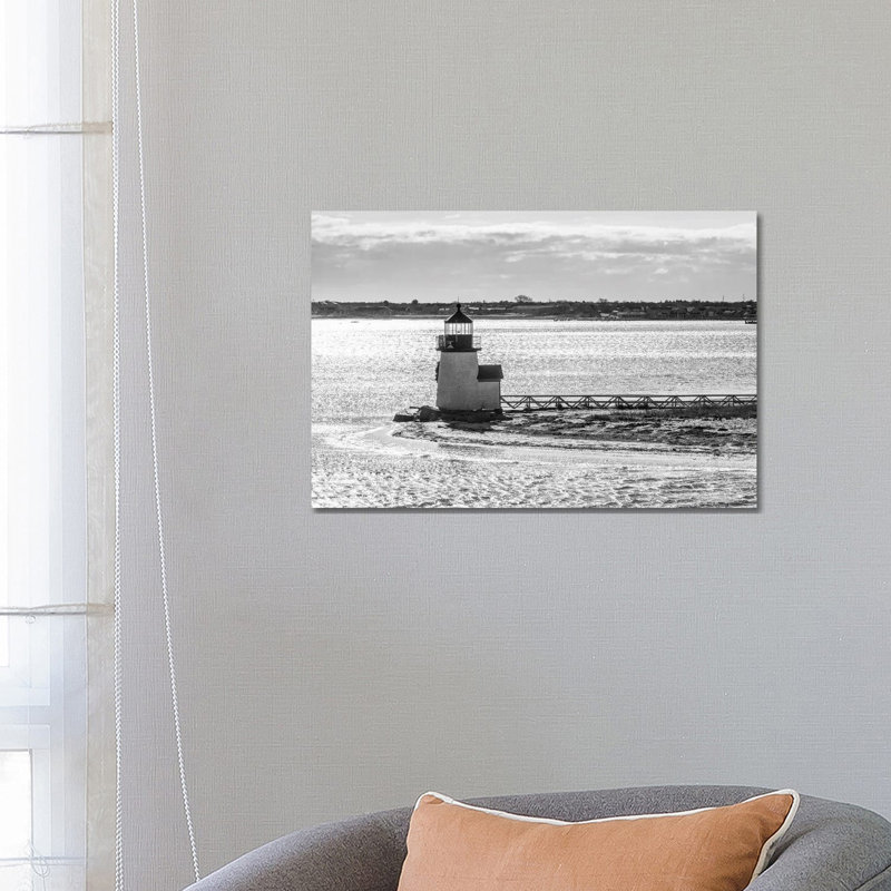 Usa, New England, Massachusetts, Nantucket Island, Nantucket Town, Brnt Point Lighthouse from Nantucket Ferry 1 Piece Wrapped Canvas Wall Art