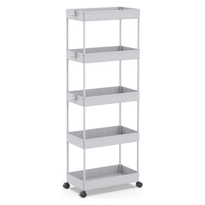 Tier Storage Cart Organizer Rolling Utility Cart, Mobile Shelving Unit Slide Out Storage Shelves For Kitchen Living Room Bathroom Laundry Room & Dressers
