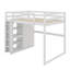 Lit mezzanine double avec garde-robe, tablettes et éclairage à DEL-1413947463