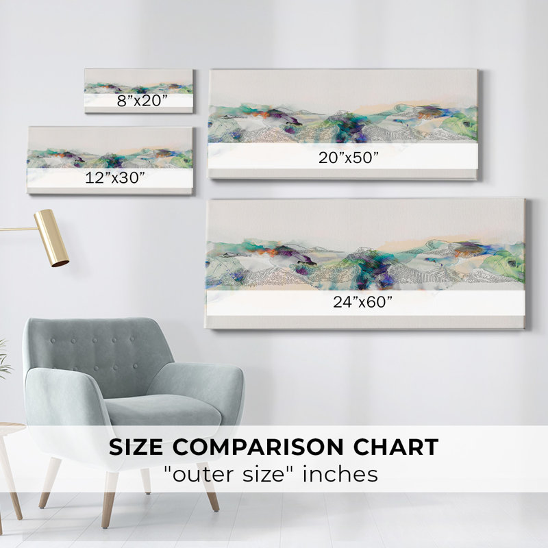 " Abstract Mountain Range ", 12" H x 30" W x 1.5" D