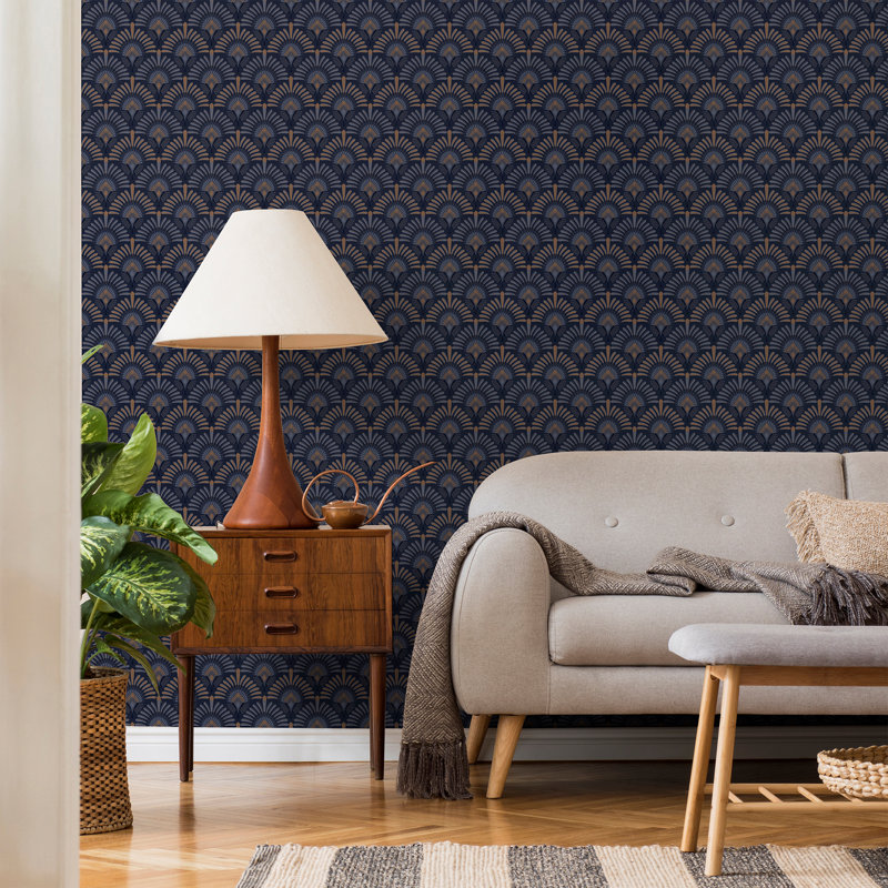 Transform Peacock Peel & Stick Wallpaper, Brown