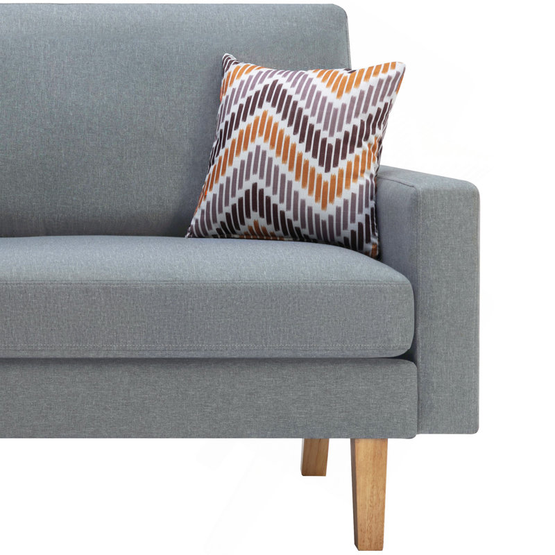 Canapé en lin gris de 70 po avec 2 coussins Bahamas, Gris