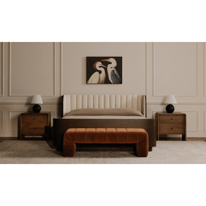 Verity Upholstered Bench, Warm Brown Velvet