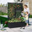 Lit de jardin surélevé en métal 47 * 71 "avec écran d'intimité en treillis - Grand pot de fleurs noir profond de 15,8" pour plantes grimpantes et légumes - Acier galvanisé, trous de drainage