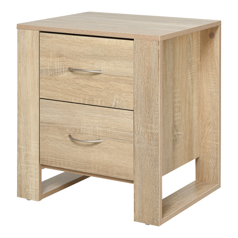 48cm W Particle Board / Chipboard Bedside Table, Natural