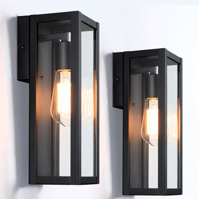 1-Light Outdoor Wall Light with Matte Black Finish