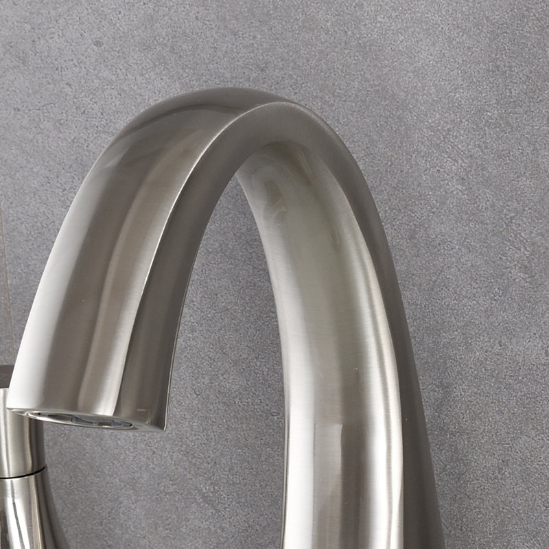 Widespread 2-handle Bathroom Faucet with Drain Assembly, Brushed Nickel