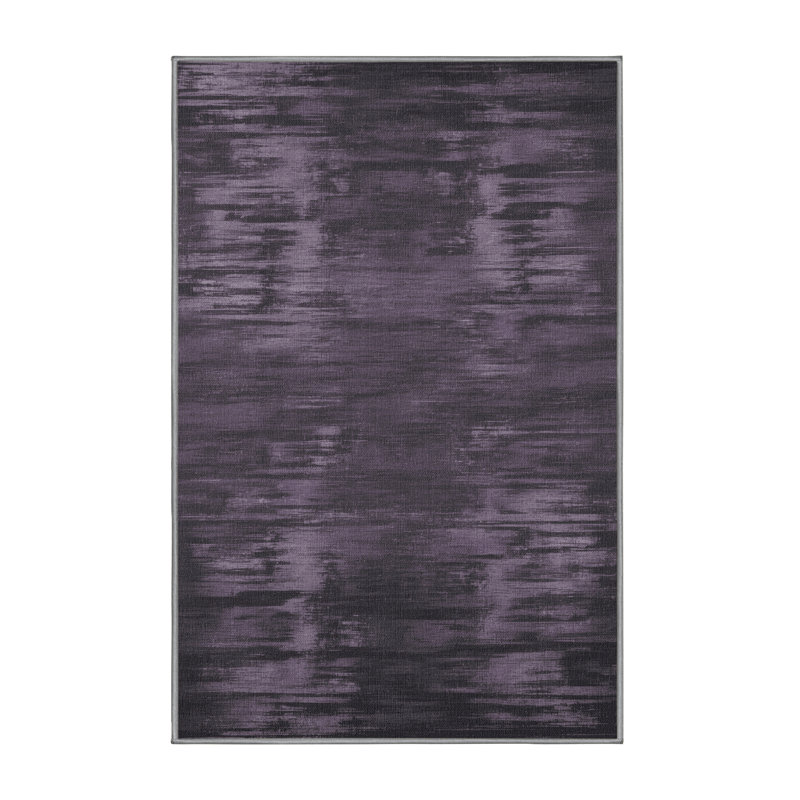 Machine Washable Abstract Purple Area Rug, Rectangle 8' x 12'