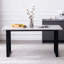 1.5m 6-Seater Scandinavian Grey Marble Look Dining Table – Warm & Cool Options, Angular U-Shape Metal Legs-782717272
