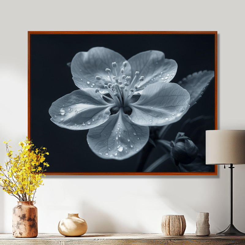 Genao - salon d'art mural en fleurs, Cadre flottant brun, H 12 po x l 20 po