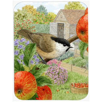 Caroline's Treasures Coal Tits Glass Cutting Board