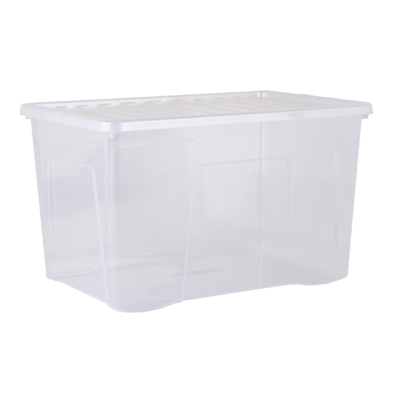 Wham Crystal 102L Plastic Storage Box Pack of 4 Clear