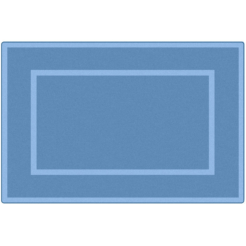 Tapis simple à bordure bleue