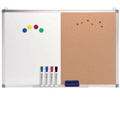 Tableau combiné effaçable 24 "x 36" Excello Global Products avec marqueurs, aimants et goupilles