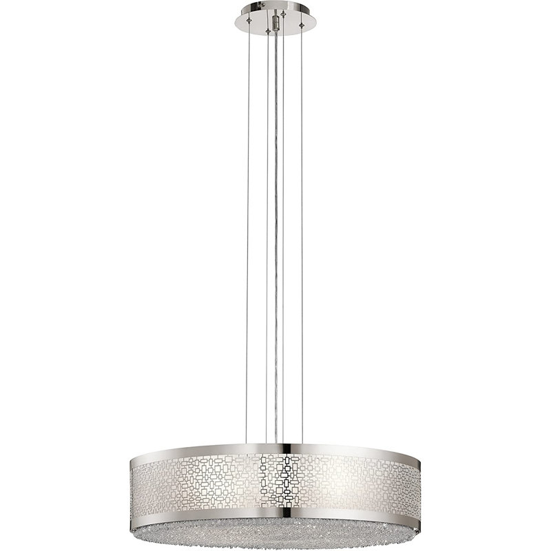 Lustre cylindrique unique à 8 lumières