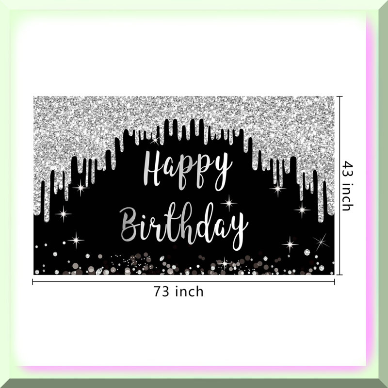 Sparkling Silver Glitter 40 Confetti Set 200pcs, Black/Silver