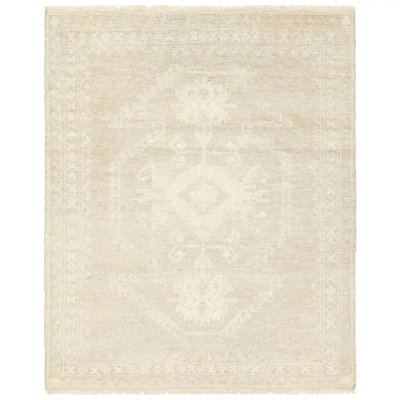 Tapis ivoire et crème noué à la main Mahlum Vavite AHD03