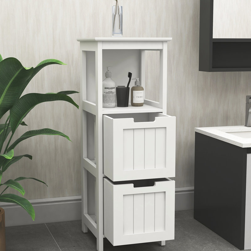 Rangement de salle de bain blanc avec 2 tiroirs et 1 tablette - Améliorez la fonctionnalité de votre tiroir et armoire