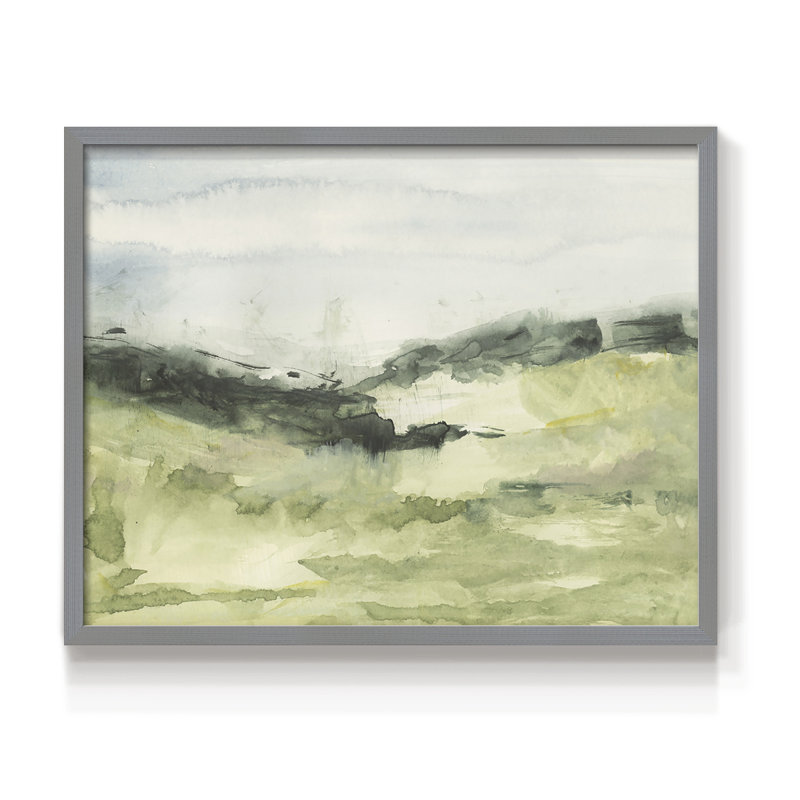 Hill Scramble II - Reproduction encadrée - Restickable, H 8 po x l 10 po, Gris