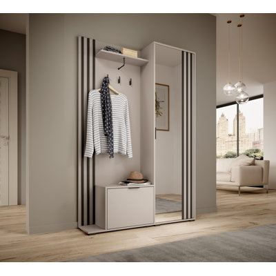 Romul 131 cm W Hall Tree with Shoe Storage