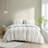 Cotton King/ King Duvet - Grey Stripes Decorated Bedding , With Star Pattern