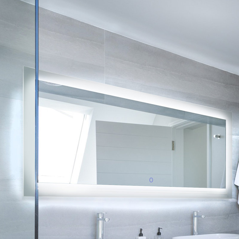 Miroir de salle de bain / coiffeuse avec éclairage moderne et contemporain Royal, H 35 po x l 60 po
