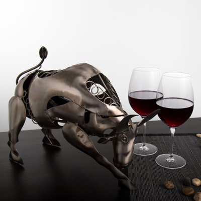 Stasia Tabletop Wine Bottle Rack in Brown