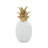 White And Gold Porcelain Pineapple Table Decor Sculpture