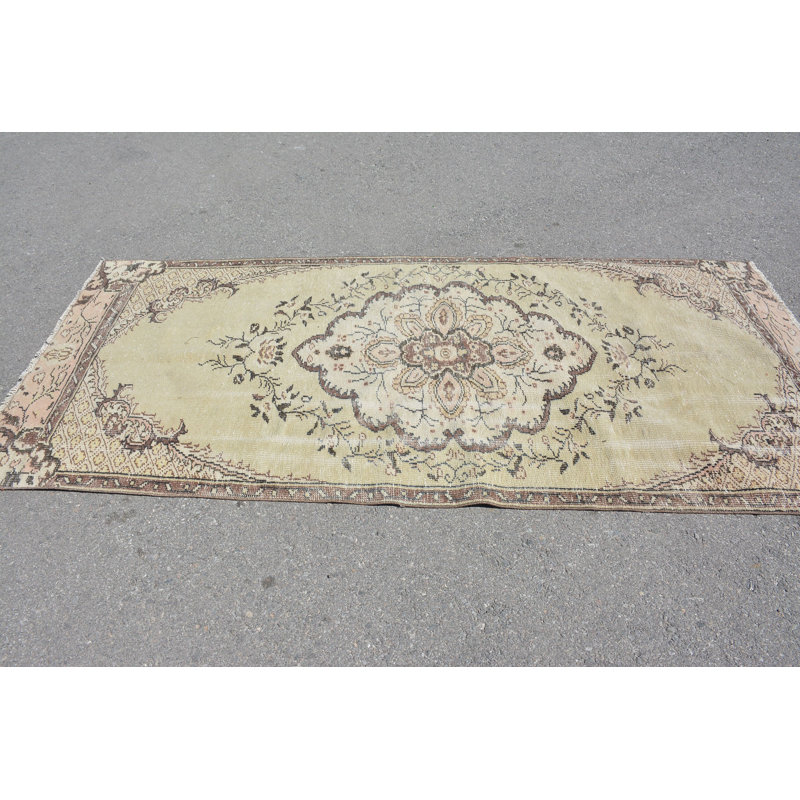 Tapis marocain, tapis turcs, tapis 4 x 8,5 pi, tapis rétro, tapis tendance, tapis de chambre brun