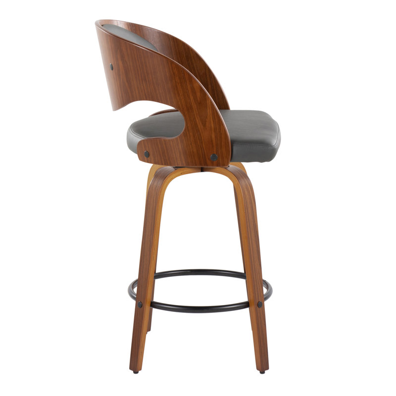 Tabouret de comptoir pivotant 25,5 po Lakyia, Gris