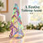 Arbre de Noël en verre 8 pouces avec lumières à DEL colorées et minuterie
