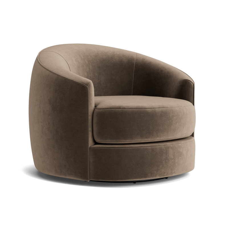 Giselle Full Swivel Chair, Performance Velvet - Otter