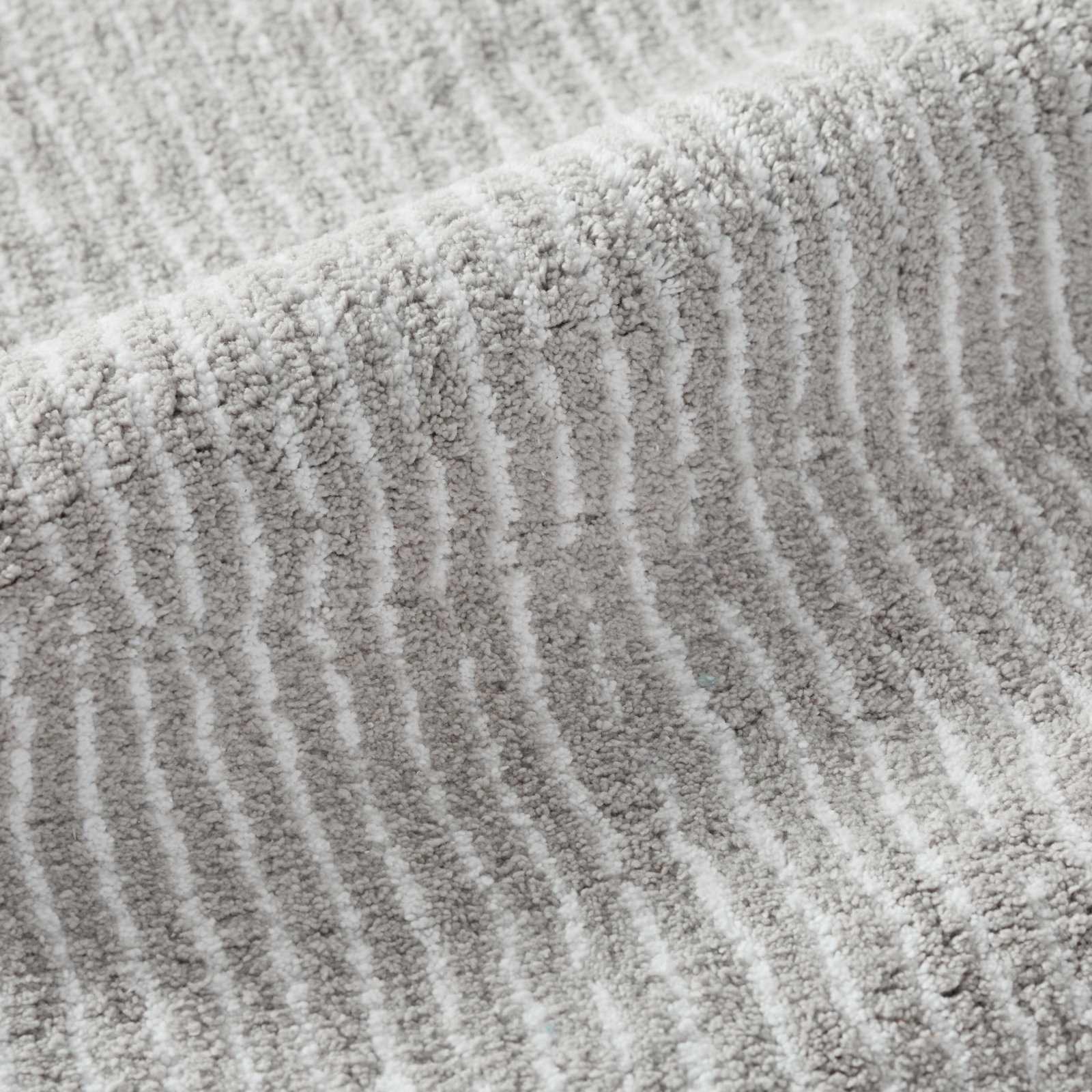 Pinstripe Cotton Bath Mat, Light Gray, 34 in x 21 in