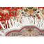 Tapis ovale rouge noué à la main de conception unique 4 pi 3 po x 6 pi 4 po Lucie-Jane