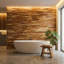Carrelage mosaïque 3D en bois de teck massif Bare Decor EZ-Wall, ensemble de 10 carreaux de finition naturelle
