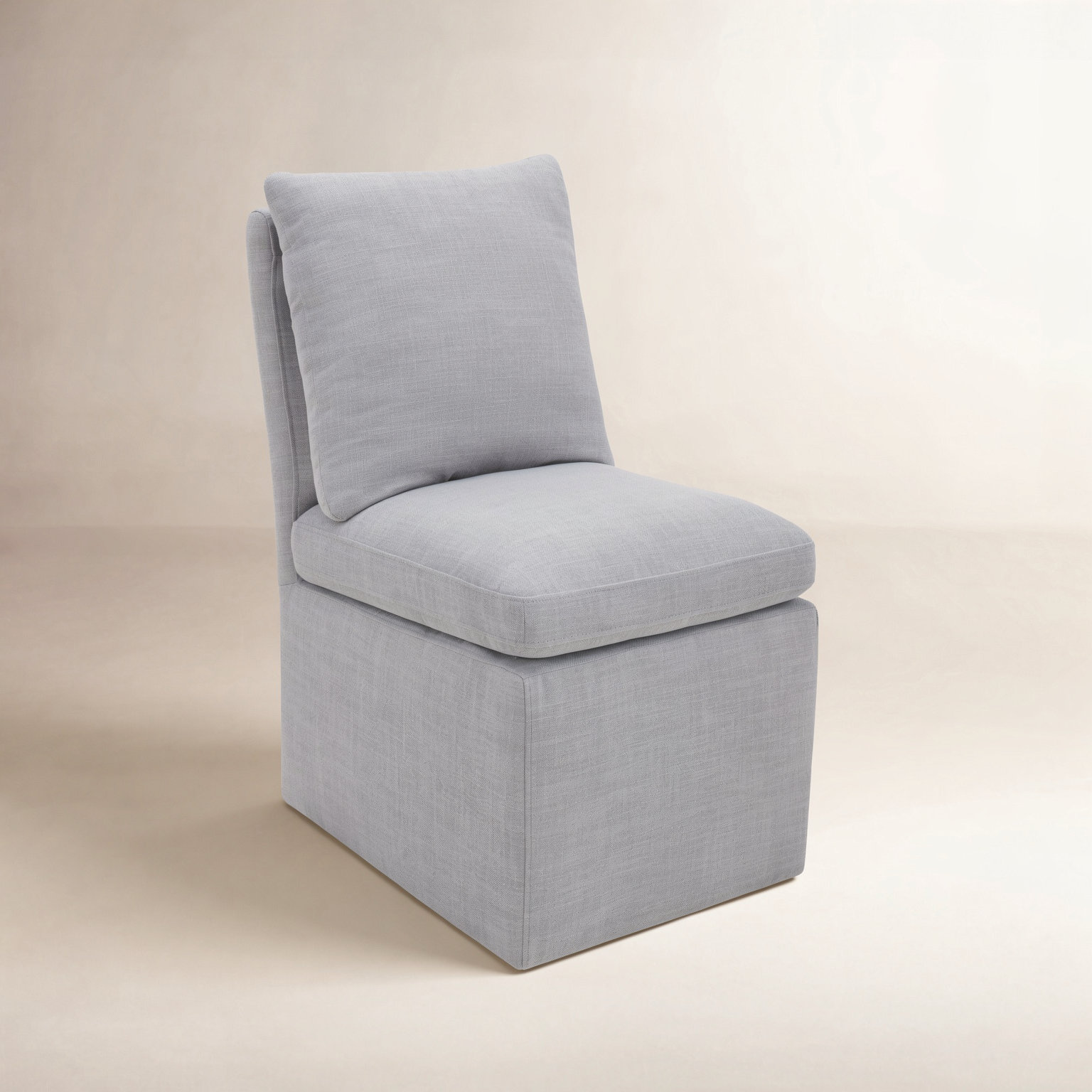 Alayaa Linen Side Chair, Effie Gray Performance Linen