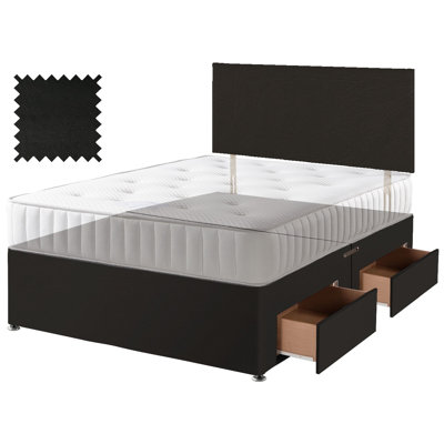Divan Bed Base with matching headboard and options for Drawers - Crib 5 Certified