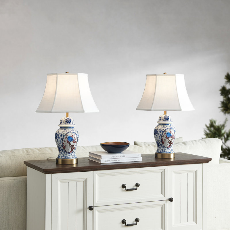 Ensemble de lampes de table en céramique à intensité variable 23,7 "avec ports USB et type C Vinay (ensemble de 2)