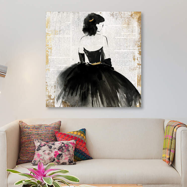 «Lady», reproduction d'impression sur toile, H 12 po x l 12 po x P 0,75 po, Pas de tapis, Toile tendue