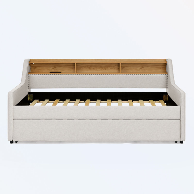 Lit de jour avec couchette Bahman, Beige