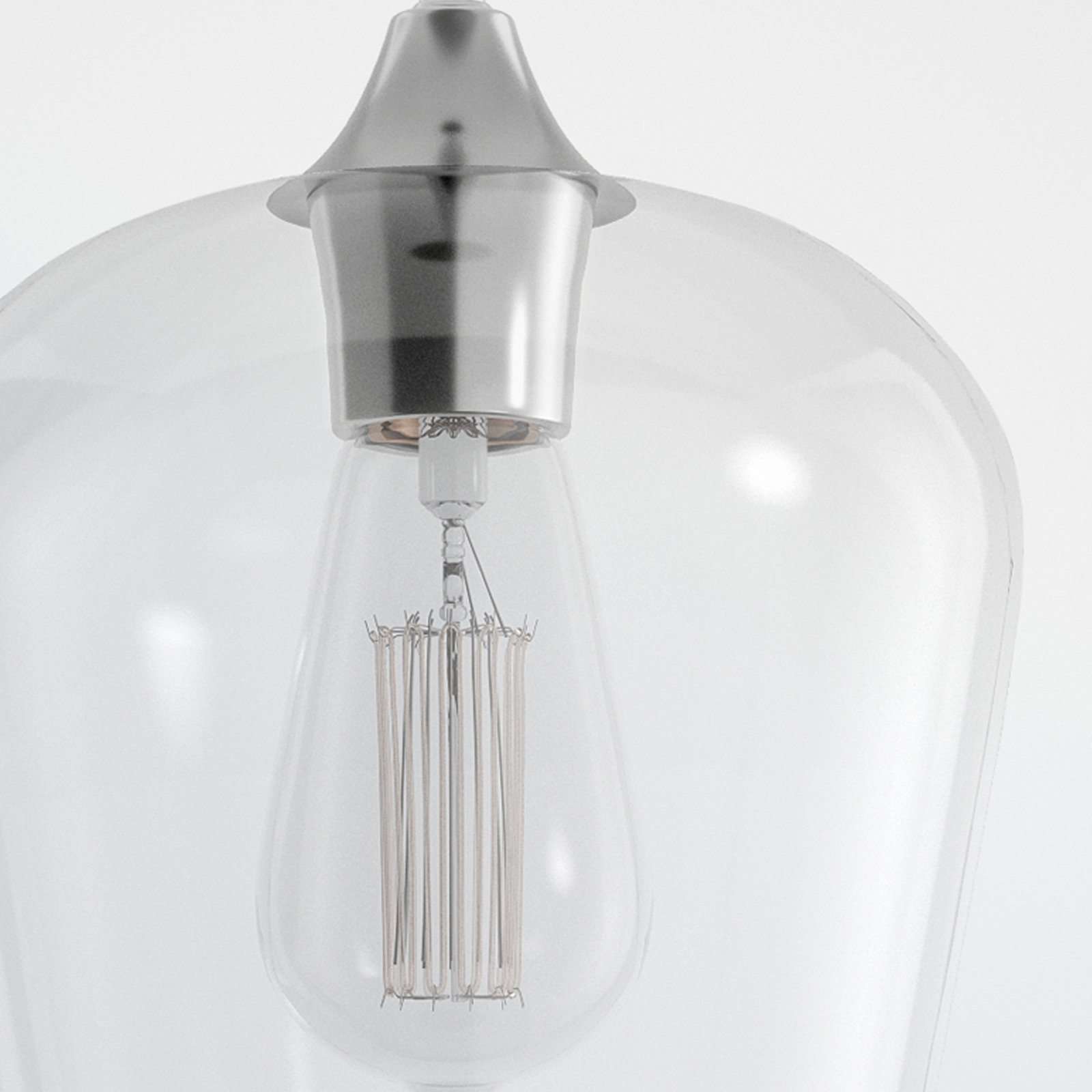 Breena Single Light Glass Dimmable Pendant, Clear, Warm Brass