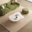 Table basse Cloud, table d'appoint moderne crème pour le salon avec rebords ronds, petite table centrale pour les appartements et les animaux de compagnie