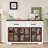 Sideboard Buffet Cabinet With Storage 53.1" Modern Cabinet Glass Door Buffet Table